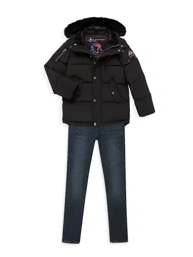 Moose Knuckles Kid's 3Q Down Jacket - Black | Thumbnail 2 Moose Knuckles Kid's 3Q Down Jacket - Black | Thumbnail 2
