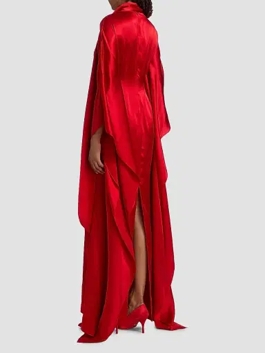 LaQuan Smith Women's Satin Caftan-Sleeve Gown - Red - Size XL | Thumbnail 5 LaQuan Smith Women's Satin Caftan-Sleeve Gown - Red - Size XL | Thumbnail 5