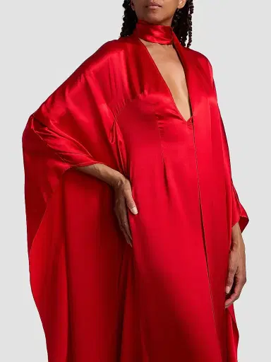 LaQuan Smith Women's Satin Caftan-Sleeve Gown - Red - Size XL | Thumbnail 6 LaQuan Smith Women's Satin Caftan-Sleeve Gown - Red - Size XL | Thumbnail 6