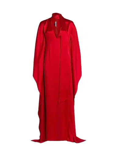 LaQuan Smith Women's Satin Caftan-Sleeve Gown - Red - Size XL | Thumbnail 1 LaQuan Smith Women's Satin Caftan-Sleeve Gown - Red - Size XL | Thumbnail 1