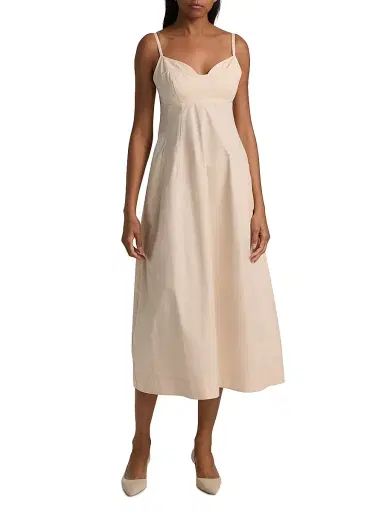 Co Women's Bustier Cotton Midi-Dress - Whisper Pink - Size XL | Thumbnail 3 Co Women's Bustier Cotton Midi-Dress - Whisper Pink - Size XL | Thumbnail 3