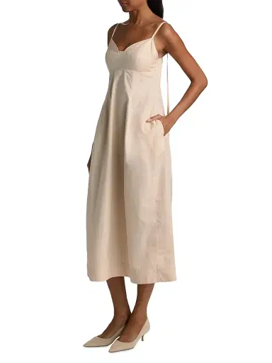 Co Women's Bustier Cotton Midi-Dress - Whisper Pink - Size XL | Thumbnail 4 Co Women's Bustier Cotton Midi-Dress - Whisper Pink - Size XL | Thumbnail 4