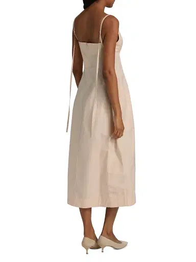 Co Women's Bustier Cotton Midi-Dress - Whisper Pink - Size XL | Thumbnail 5 Co Women's Bustier Cotton Midi-Dress - Whisper Pink - Size XL | Thumbnail 5