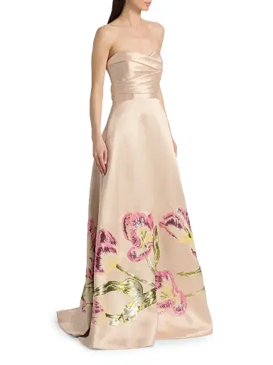 Amsale Women's Tulip-Sequined Strapless Gown - Champagne | Thumbnail 4 Amsale Women's Tulip-Sequined Strapless Gown - Champagne | Thumbnail 4