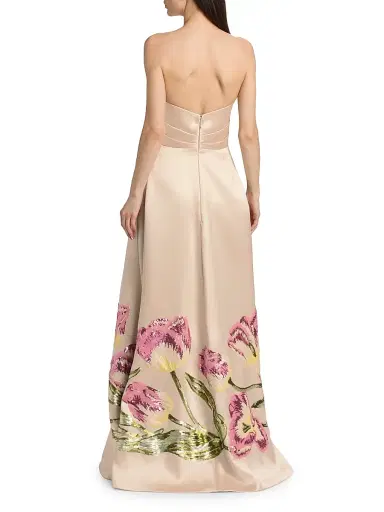 Amsale Women's Tulip-Sequined Strapless Gown - Champagne | Thumbnail 5 Amsale Women's Tulip-Sequined Strapless Gown - Champagne | Thumbnail 5