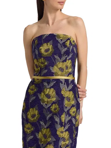 Amsale Women's Floral-Jacquard Strapless Maxi Dress - Amethyst Lime Multi | Thumbnail 6 Amsale Women's Floral-Jacquard Strapless Maxi Dress - Amethyst Lime Multi | Thumbnail 6