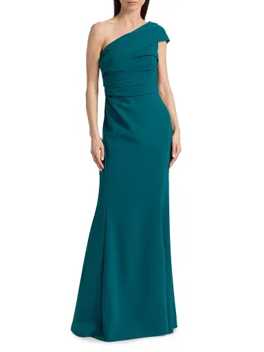 Amsale Women's Draped One-Shoulder Gown - Teal | Thumbnail 3 Amsale Women's Draped One-Shoulder Gown - Teal | Thumbnail 3