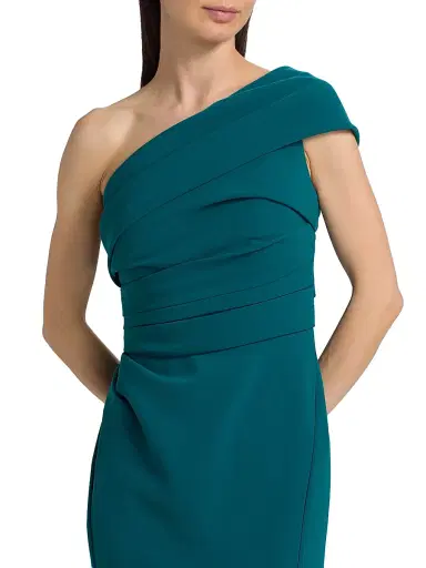 Amsale Women's Draped One-Shoulder Gown - Teal | Thumbnail 6 Amsale Women's Draped One-Shoulder Gown - Teal | Thumbnail 6