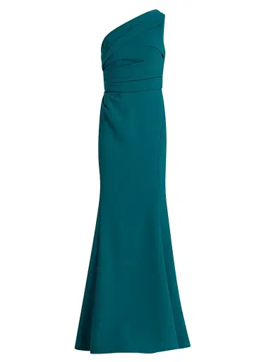Amsale Women's Draped One-Shoulder Gown - Teal | Thumbnail 1 Amsale Women's Draped One-Shoulder Gown - Teal | Thumbnail 1
