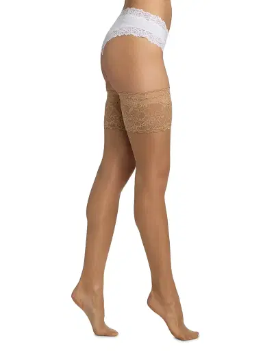 FALKE Women's Seidenglatt Lace Sheer Tights - Powder - Size 10.5 | Thumbnail 1 FALKE Women's Seidenglatt Lace Sheer Tights - Powder - Size 10.5 | Thumbnail 1