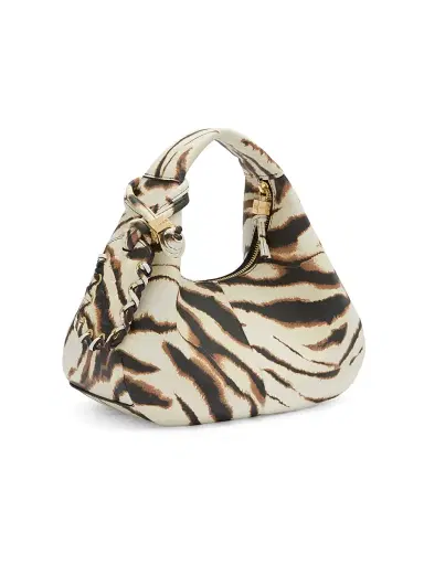 Ganni Women's Mini Zebra Hobo Bag - White | Thumbnail 2 Ganni Women's Mini Zebra Hobo Bag - White | Thumbnail 2