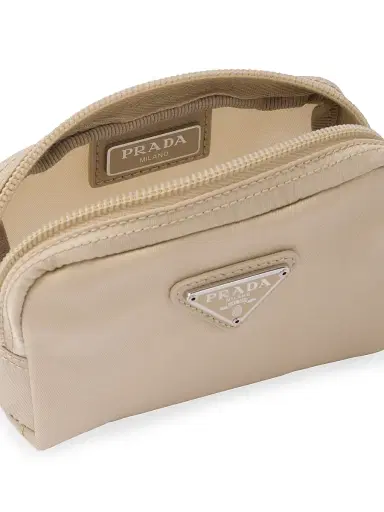 Prada Re-Nylon Necessaire Pouch - Beige Khaki | Thumbnail 4 Prada Re-Nylon Necessaire Pouch - Beige Khaki | Thumbnail 4