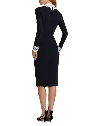Chiara Boni La Petite Robe Women's Duchi Laser-Cut Trim Cocktail Dress - Black White - Size 16 | Thumbnail 5 Chiara Boni La Petite Robe Women's Duchi Laser-Cut Trim Cocktail Dress - Black White - Size 16 | Thumbnail 5