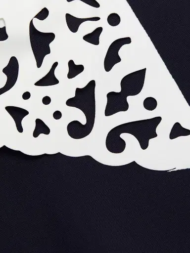 Chiara Boni La Petite Robe Women's Duchi Laser-Cut Trim Cocktail Dress - Black White - Size 16 | Thumbnail 7 Chiara Boni La Petite Robe Women's Duchi Laser-Cut Trim Cocktail Dress - Black White - Size 16 | Thumbnail 7