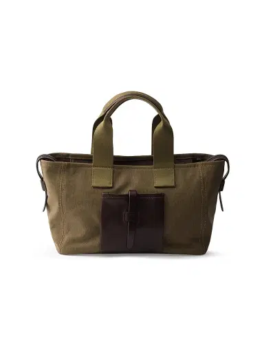 Prada Women's Route Canvas and Leather Tote Bag - Green | Thumbnail 5 Prada Women's Route Canvas and Leather Tote Bag - Green | Thumbnail 5