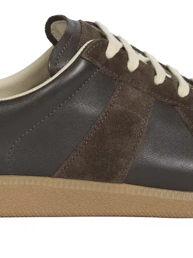 Maison Margiela Men's Replica Leather & Suede Sneakers - Dark Kaky | Thumbnail 3 Maison Margiela Men's Replica Leather & Suede Sneakers - Dark Kaky | Thumbnail 3