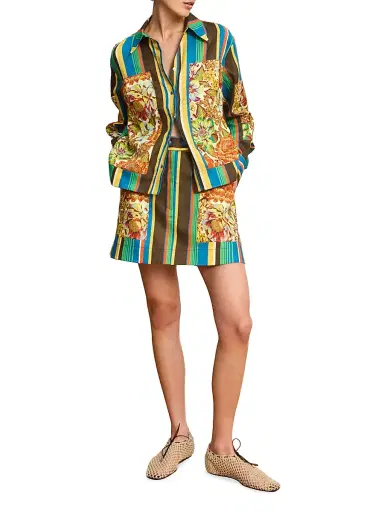 ALÉMAIS Women's Charlie Linen Printed Shirt | Thumbnail 2 ALÉMAIS Women's Charlie Linen Printed Shirt | Thumbnail 2