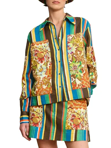 ALÉMAIS Women's Charlie Linen Printed Shirt | Thumbnail 3 ALÉMAIS Women's Charlie Linen Printed Shirt | Thumbnail 3