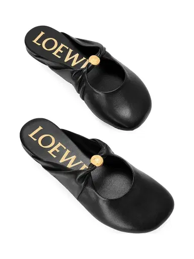 LOEWE Women's Pebble Soft Leather Mules - Black | Thumbnail 3 LOEWE Women's Pebble Soft Leather Mules - Black | Thumbnail 3