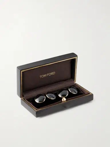 Tom Ford 18Kt Yellow Gold Onyx Round Cufflinks - Men | Thumbnail 4 Tom Ford 18Kt Yellow Gold Onyx Round Cufflinks - Men | Thumbnail 4