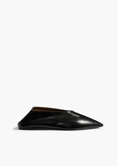 Khaite Miriam Ballerina In Black Glazed Leather | Thumbnail 2 Khaite Miriam Ballerina In Black Glazed Leather | Thumbnail 2