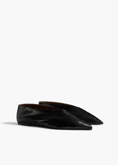 Khaite Miriam Ballerina In Black Glazed Leather | Thumbnail 3 Khaite Miriam Ballerina In Black Glazed Leather | Thumbnail 3