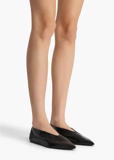 Khaite Miriam Ballerina In Black Glazed Leather | Thumbnail 6 Khaite Miriam Ballerina In Black Glazed Leather | Thumbnail 6