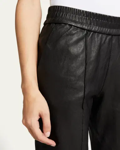 Sprwmn High-Waist Leather Joggers | Thumbnail 5 Sprwmn High-Waist Leather Joggers | Thumbnail 5