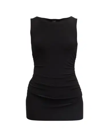 Norma Kamali Sleeveless 4-Way Stretch Mini Pickleball Dress | Thumbnail 1 Norma Kamali Sleeveless 4-Way Stretch Mini Pickleball Dress | Thumbnail 1