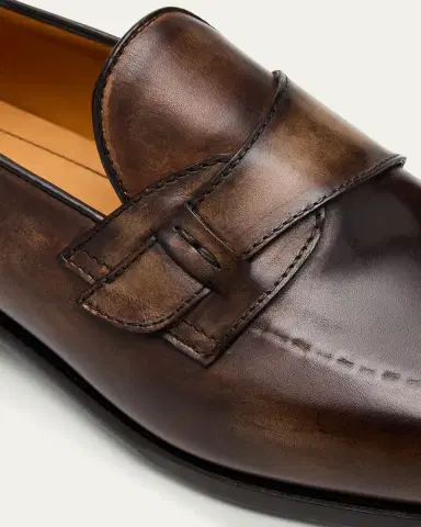 Bontoni Men's Riviera Reverse Stitch Leather Penny Loafers | Thumbnail 5 Bontoni Men's Riviera Reverse Stitch Leather Penny Loafers | Thumbnail 5