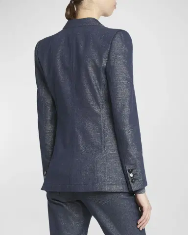 Giorgio Armani Single-Button Denim Blazer Jacket | Thumbnail 2 Giorgio Armani Single-Button Denim Blazer Jacket | Thumbnail 2