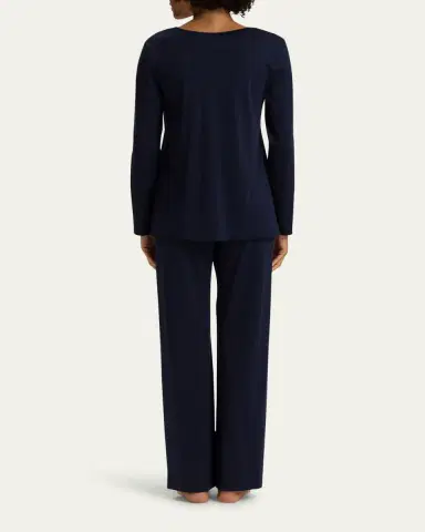 Hanro Silk-Trim Mercerized Cotton Pajama Set | Thumbnail 3 Hanro Silk-Trim Mercerized Cotton Pajama Set | Thumbnail 3