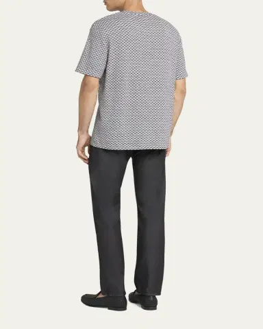 Giorgio Armani Men's Square Jersey Jacquard T-Shirt | Thumbnail 3 Giorgio Armani Men's Square Jersey Jacquard T-Shirt | Thumbnail 3