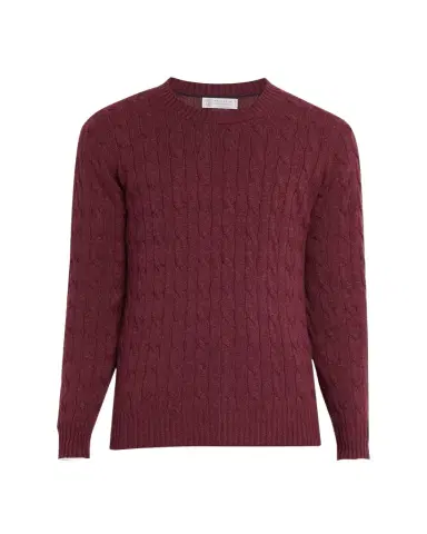 Brunello Cucinelli Men's Cashmere Cable Knit Crewneck Sweater | Thumbnail 1 Brunello Cucinelli Men's Cashmere Cable Knit Crewneck Sweater | Thumbnail 1
