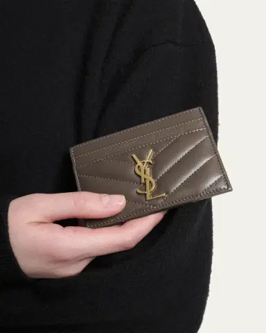 Saint Laurent Cassandre YSL Monogram Card Case in Quilted Smooth Leather | Thumbnail 4 Saint Laurent Cassandre YSL Monogram Card Case in Quilted Smooth Leather | Thumbnail 4