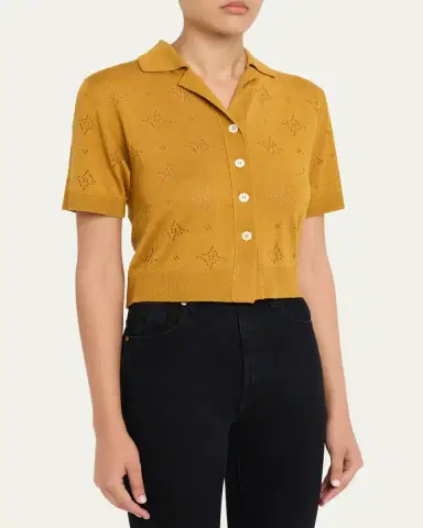 Marni Wool-Silk Openwork Short-Sleeved Shirt | Thumbnail 4 Marni Wool-Silk Openwork Short-Sleeved Shirt | Thumbnail 4