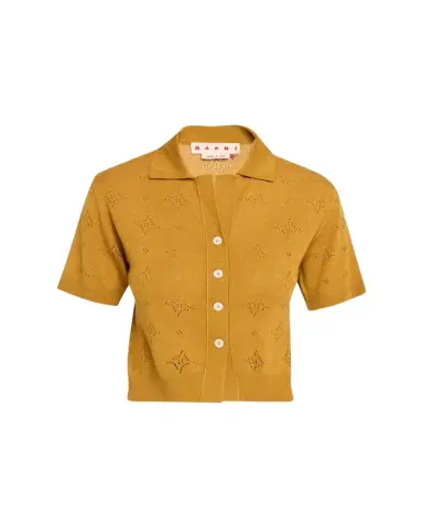 Marni Wool-Silk Openwork Short-Sleeved Shirt | Thumbnail 1 Marni Wool-Silk Openwork Short-Sleeved Shirt | Thumbnail 1