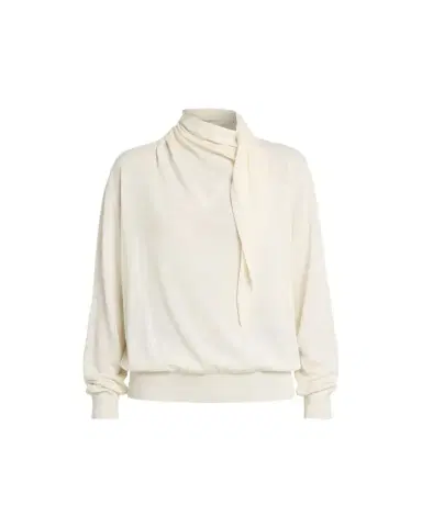 Jil Sander Draped Neck-Scarf Oversized Sweater | Thumbnail 1 Jil Sander Draped Neck-Scarf Oversized Sweater | Thumbnail 1