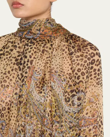 Etro Animal Paisley-Print Silk Scarf-Neck Blouse | Thumbnail 5 Etro Animal Paisley-Print Silk Scarf-Neck Blouse | Thumbnail 5