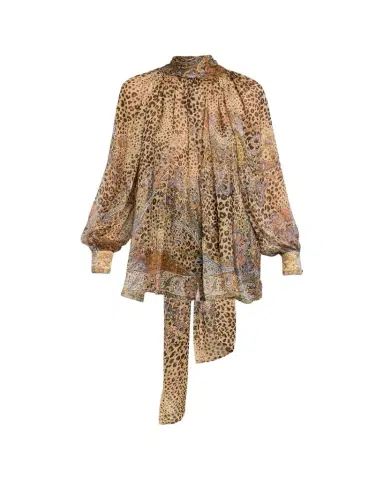 Etro Animal Paisley-Print Silk Scarf-Neck Blouse | Thumbnail 1 Etro Animal Paisley-Print Silk Scarf-Neck Blouse | Thumbnail 1