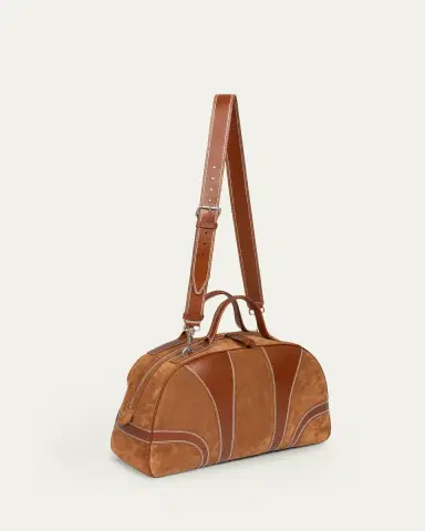 Dries Van Noten Men's Suede and Leather Duffel Crossbody Bag | Thumbnail 2 Dries Van Noten Men's Suede and Leather Duffel Crossbody Bag | Thumbnail 2