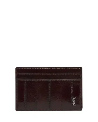 Saint Laurent Men's Tiny Cassandre Leather Card Case | Thumbnail 1 Saint Laurent Men's Tiny Cassandre Leather Card Case | Thumbnail 1