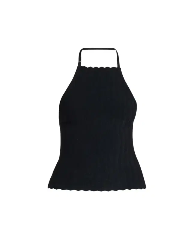 La Maille Tablier Chevron Knit Halter Top La Maille Tablier Chevron Knit Halter Top