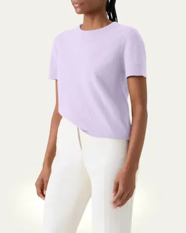 Akris Cashmere Knit Short-Sleeve Sweater | Thumbnail 4 Akris Cashmere Knit Short-Sleeve Sweater | Thumbnail 4