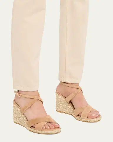 Stuart Weitzman 100mm Alyssa Suede Espadrille Wedge Sandals | Thumbnail 2 Stuart Weitzman 100mm Alyssa Suede Espadrille Wedge Sandals | Thumbnail 2