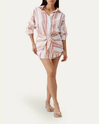 Melissa Odabash Sara Mini Shirtdress Coverup | Thumbnail 2 Melissa Odabash Sara Mini Shirtdress Coverup | Thumbnail 2