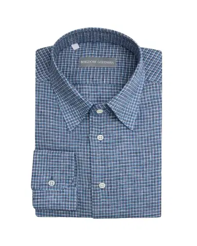 Bergdorf Goodman Men's Cotton Micro-Check Point Collar Dress Shirt | Thumbnail 1 Bergdorf Goodman Men's Cotton Micro-Check Point Collar Dress Shirt | Thumbnail 1