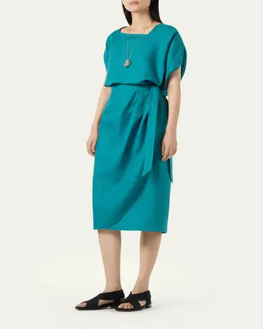 Loro Piana Shelby Linen Wrap Midi Skirt | Thumbnail 2 Loro Piana Shelby Linen Wrap Midi Skirt | Thumbnail 2