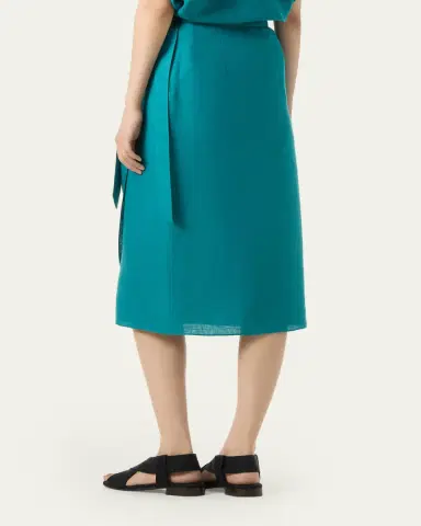 Loro Piana Shelby Linen Wrap Midi Skirt | Thumbnail 3 Loro Piana Shelby Linen Wrap Midi Skirt | Thumbnail 3