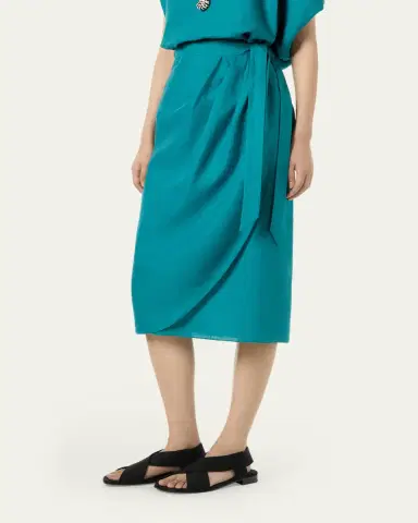 Loro Piana Shelby Linen Wrap Midi Skirt | Thumbnail 4 Loro Piana Shelby Linen Wrap Midi Skirt | Thumbnail 4